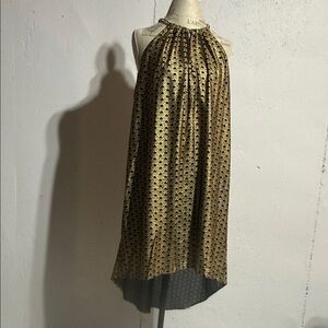 Michael Kors Gold and Black Midi Dress